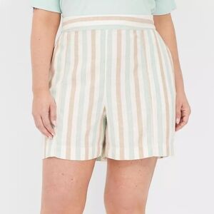 NWT Lane Bryant Linen Blend Mid Rise Shorts